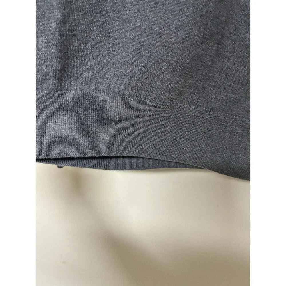 Banana Republic Italian Wool Sweater Men’s Large V Neck Grey Business Casual